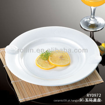 Alto branco 9 &quot;pratos de porcelana alimentos cobertura